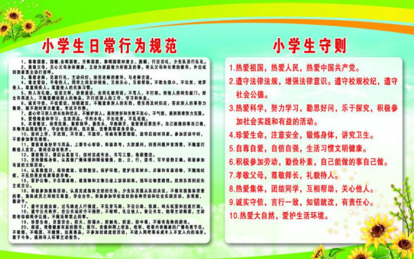 范各庄小学生规范：小学生规范14条新 