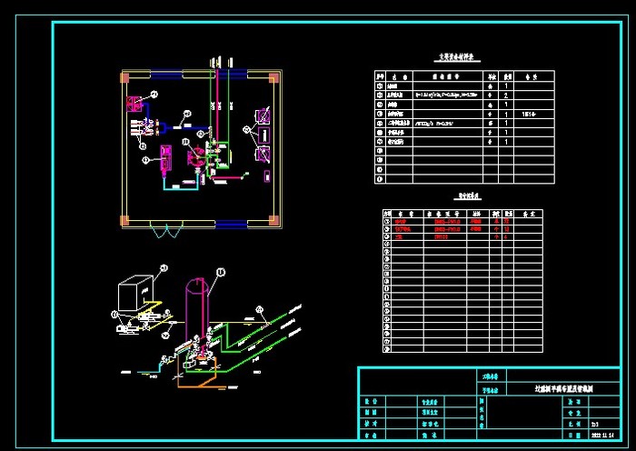 水池钢管安装规范：水池管线布置平面图 